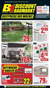 B1 Discount Baumarkt Prospekt - Angebote ab 09.08.