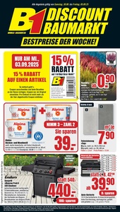 B1 Discount Baumarkt Prospekt - Angebote ab 30.08.