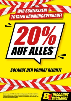 B1 Discount Baumarkt Prospekt - Wir Schliessen! Berlin