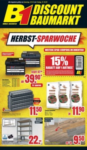 B1 Discount Baumarkt Prospekt - Herbst-Sparwoche