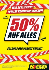 B1 Discount Baumarkt Prospekt - 50% Auf Alles