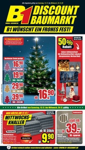 B1 Discount Baumarkt Prospekt - B1 wünscht ein frohes Fest!