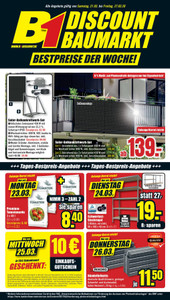 B1 Discount Baumarkt Prospekt - Bestpreise der Woche!