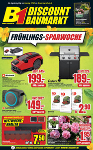 B1 Discount Baumarkt Prospekt - Frühlings-Sparwoche
