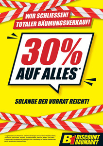 B1 Discount Baumarkt Prospekt - 30% Auf Alles
