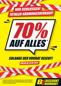 B1 Discount Baumarkt Prospekt - Wir Schliessen!