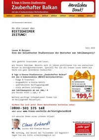 RSD Reise Service Deutschland Prospekt - Zauberhafter Balkan