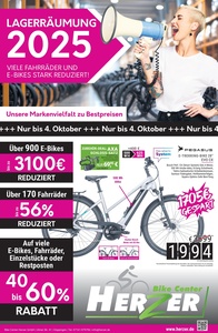 Bike Center Herzer Prospekt - 2025/38 | Bike Center Herzer Lagerräumung
