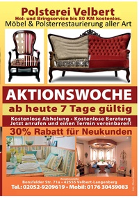 Polsterei Prospekt - Angebote ab 23.09.