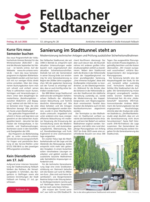 Fellbacher Wochenblatt 10.07.2026