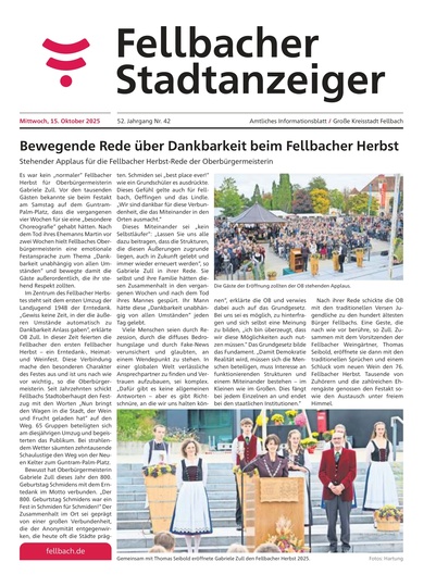 Fellbacher Wochenblatt 15.10.2025