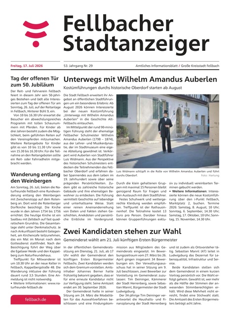 Fellbacher Wochenblatt 17.07.2026