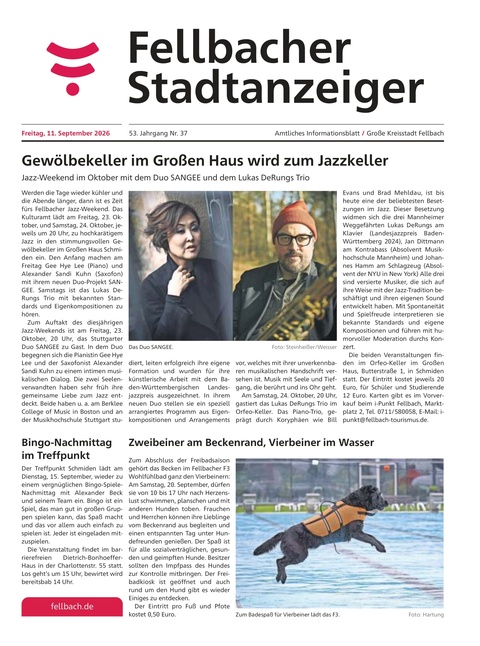 Fellbacher Wochenblatt 11.09.2026