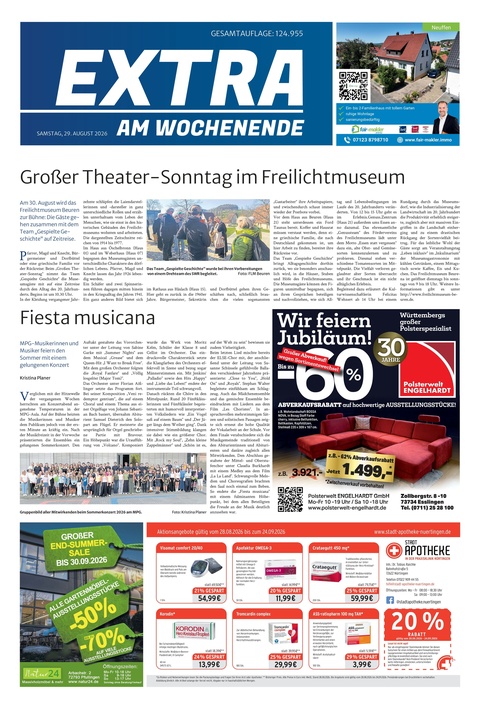 Extra am Wochenende Nürtingen 29.08.2026