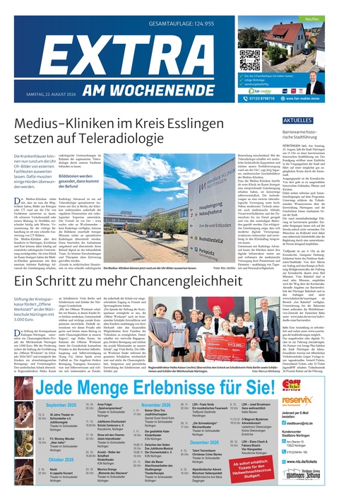 Extra am Wochenende Nürtingen 22.08.2026