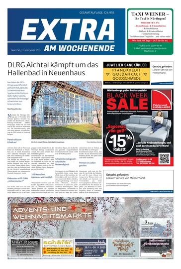 Extra am Wochenende Nürtingen 22.11.2025