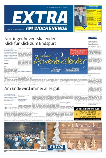 Extra am Wochenende Nürtingen 20.12.2025