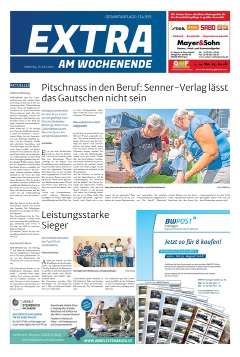 Extra am Wochenende Nürtingen 25.07.2026