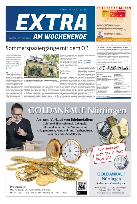 Extra am Wochenende Nürtingen 05.09.2026