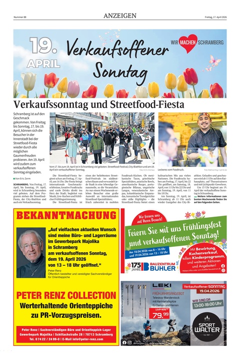 Verkaufsoffener Sonntag in Schramberg