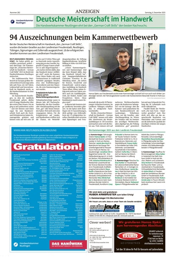 Handwerkskammer Reutlingen / Ehrung Nachwuchskräfte