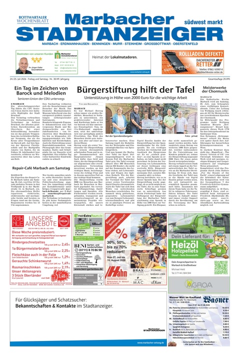 Marbacher Stadtanzeiger 24.07.2026