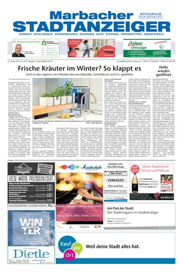 Marbacher Stadtanzeiger 22.01.2026