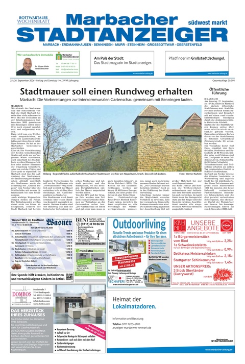 Marbacher Stadtanzeiger 25.09.2026