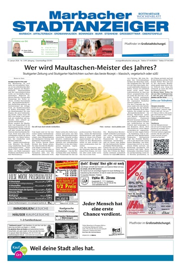 Marbacher Stadtanzeiger 15.01.2026
