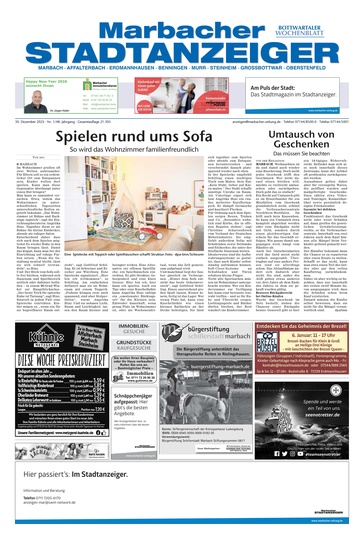 Marbacher Stadtanzeiger 30.12.2025