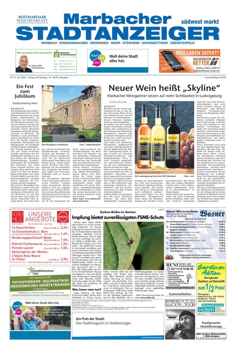 Marbacher Stadtanzeiger 10.07.2026
