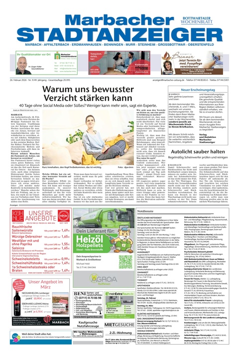 Marbacher Stadtanzeiger 26.02.2026