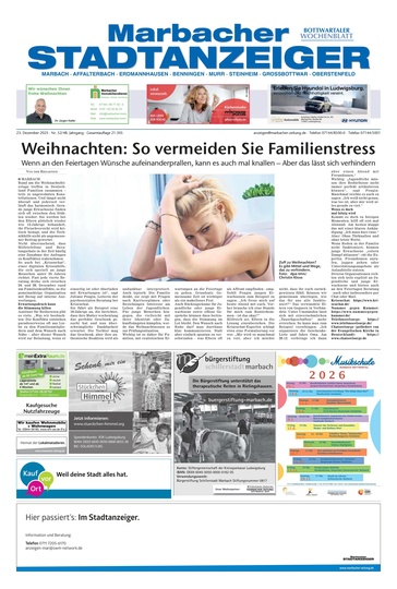 Marbacher Stadtanzeiger 23.12.2025
