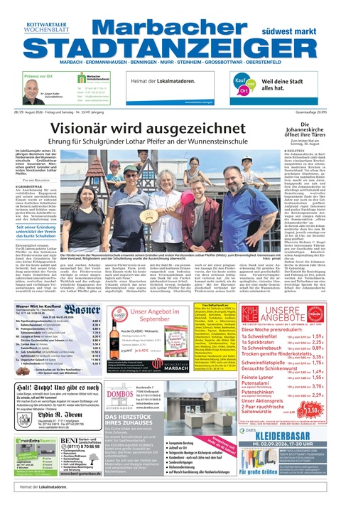 Marbacher Stadtanzeiger 28.08.2026