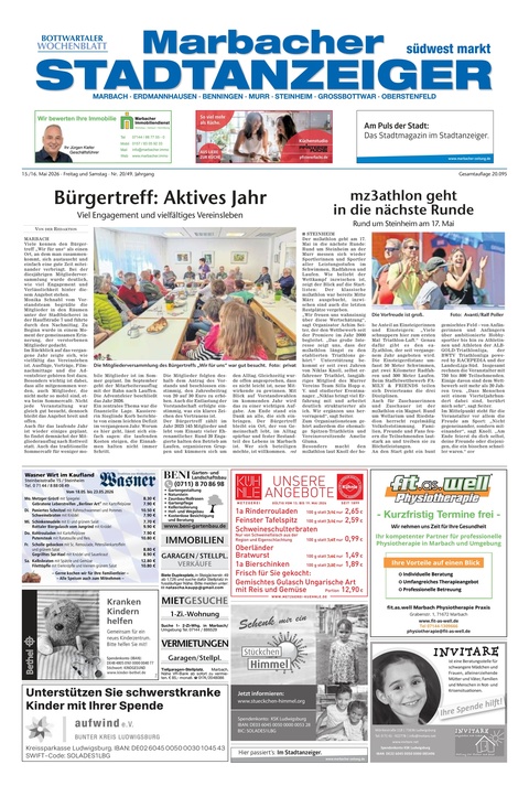 Marbacher Stadtanzeiger 15.05.2026