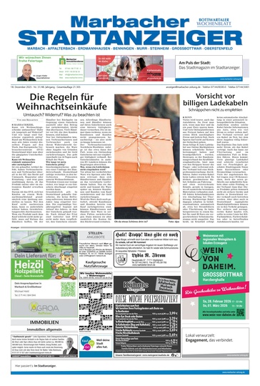 Marbacher Stadtanzeiger 18.12.2025