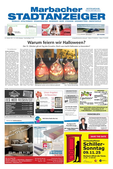 Marbacher Stadtanzeiger 30.10.2025