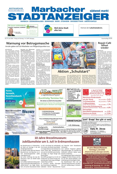 Marbacher Stadtanzeiger 26.06.2026