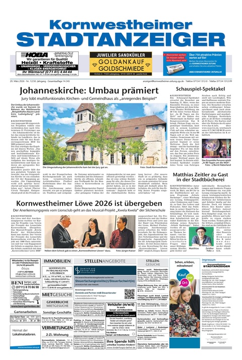 Kornwestheimer Stadtanzeiger 20.03.2026
