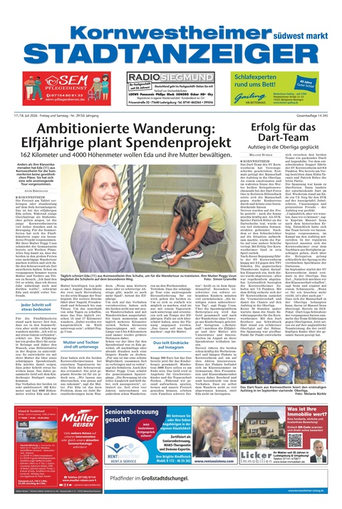 Kornwestheimer Stadtanzeiger 17.07.2026