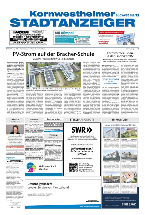 Kornwestheimer Stadtanzeiger 30.04.2026