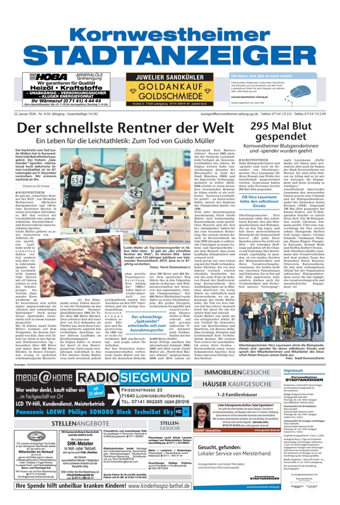 Kornwestheimer Stadtanzeiger 22.01.2026