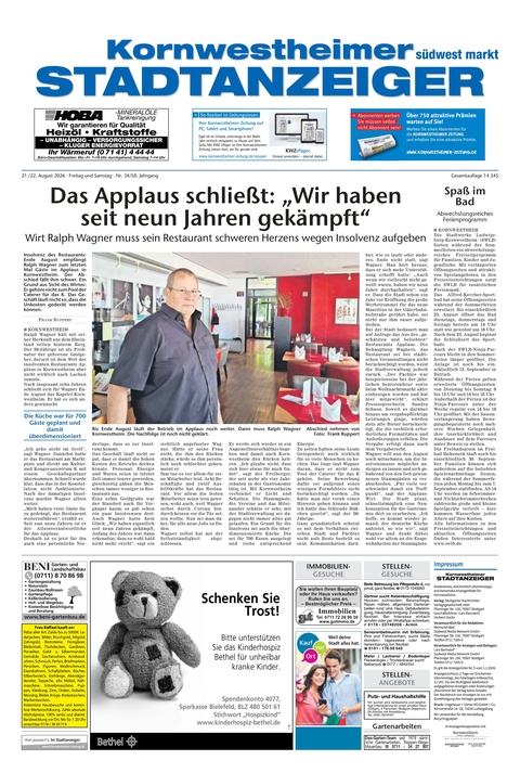 Kornwestheimer Stadtanzeiger 21.08.2026