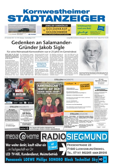 Kornwestheimer Stadtanzeiger 20.11.2025